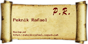 Peknik Rafael névjegykártya